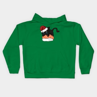 Black Cat Salmon Sushi Christmas Kids Hoodie